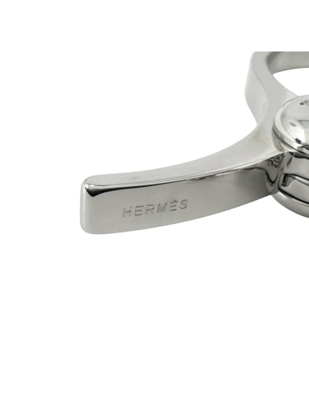 Hermes Filou Logo Glove Holder Strap Silver Gloves